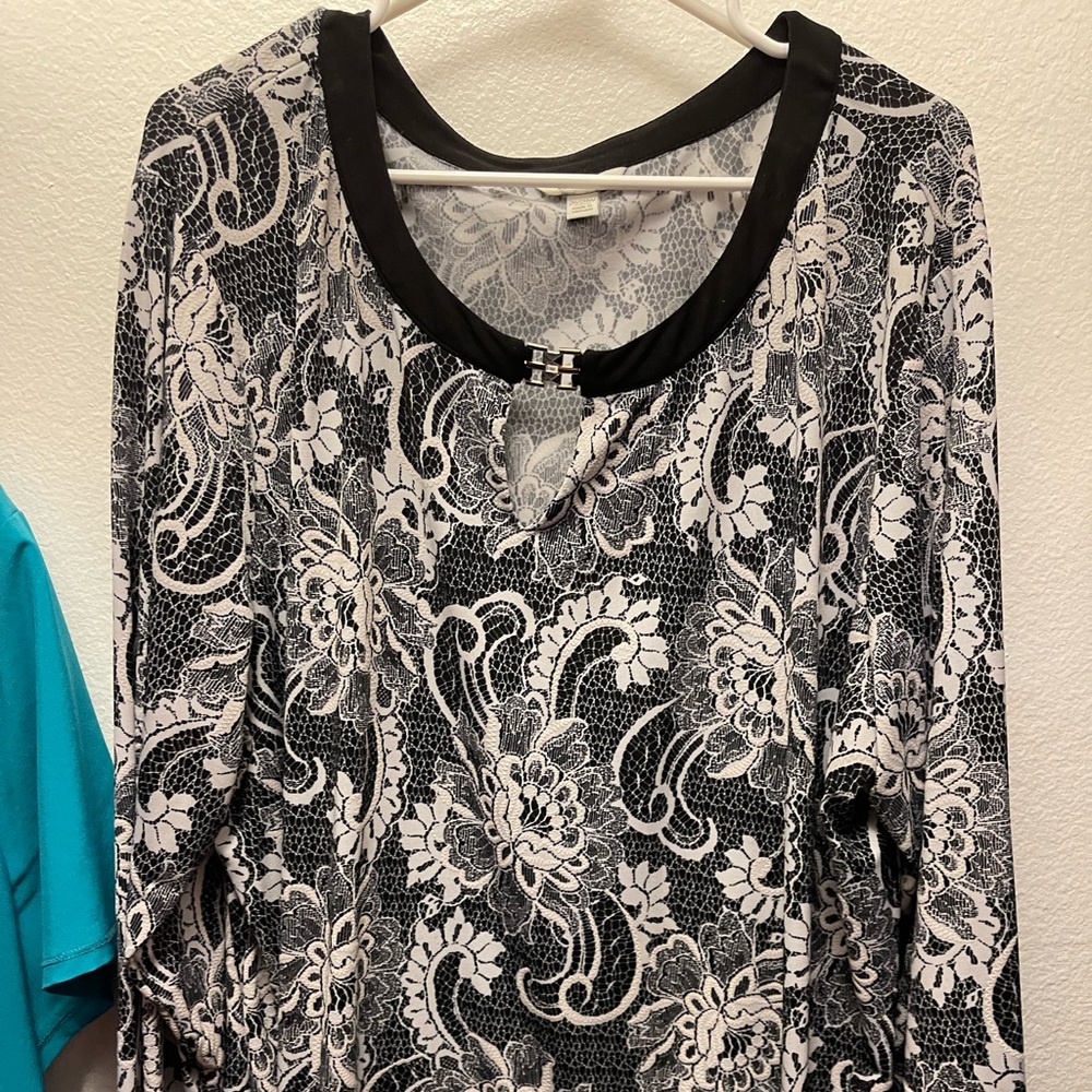 Black and white blouse